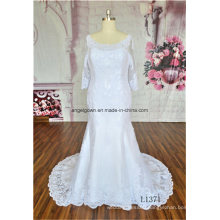 Plus Size White Middle Sleeve New Style Lace Wedding Dress